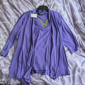Susan Graver Top and Cardigan Set